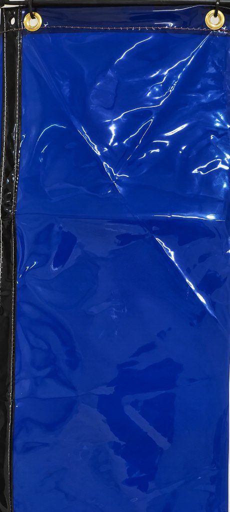Cortina de PVC Vinil Antichispa Azul Colgante
